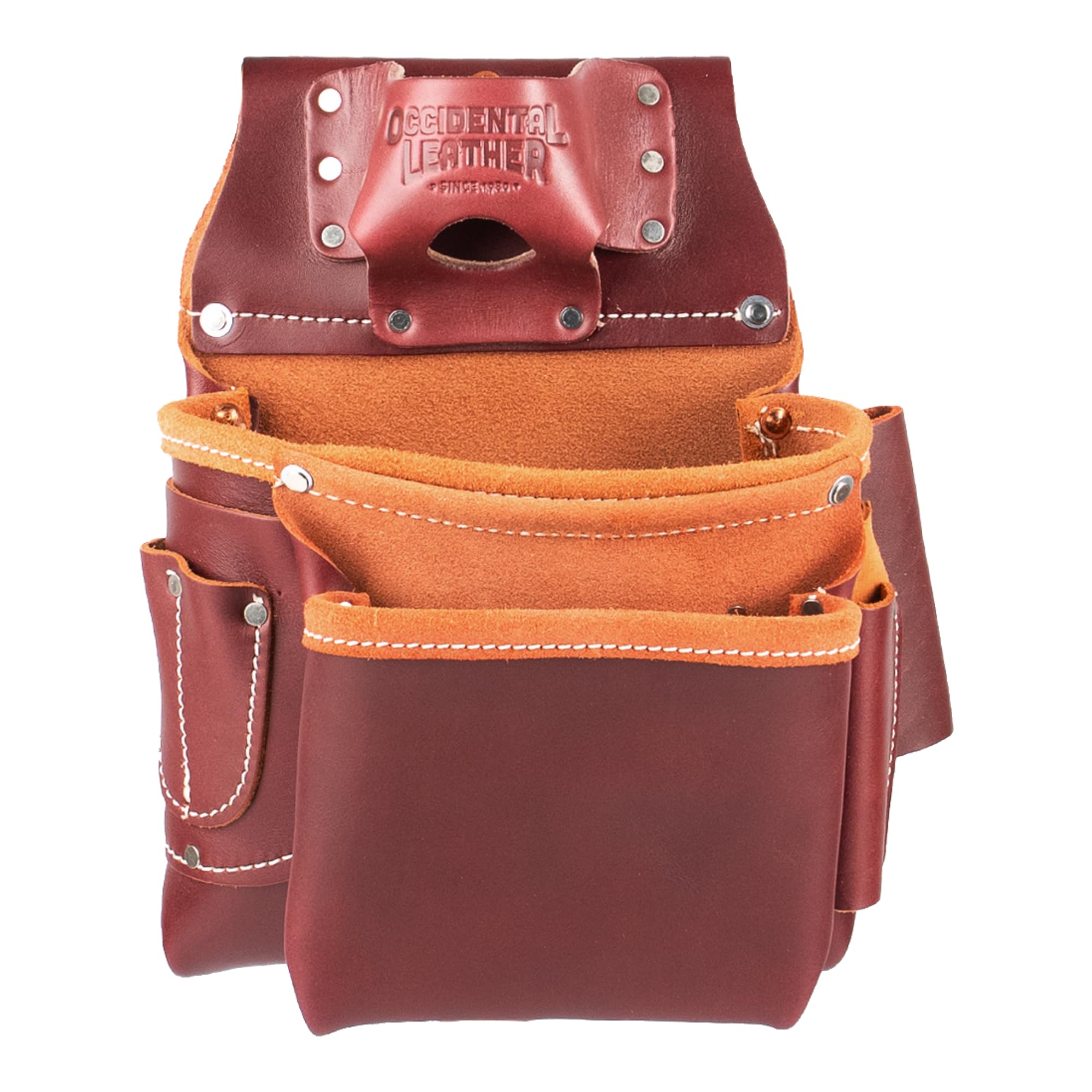 Occidental Leather 2 Pouch Pro Fastener Bag - 9 Pockets & Tool Holders - Made in USA