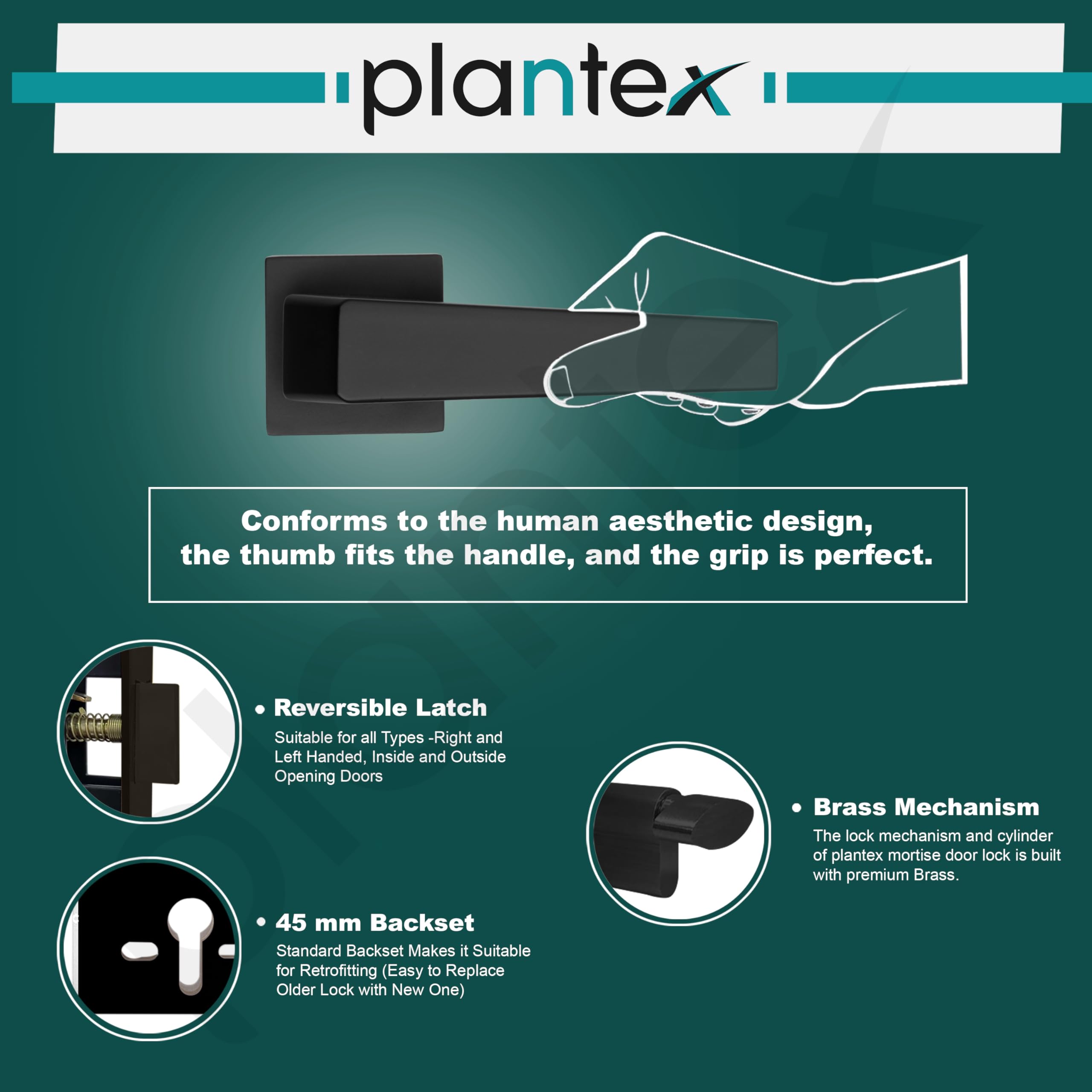 Plantex Triple Security Door Lock - Secure Your Home -4