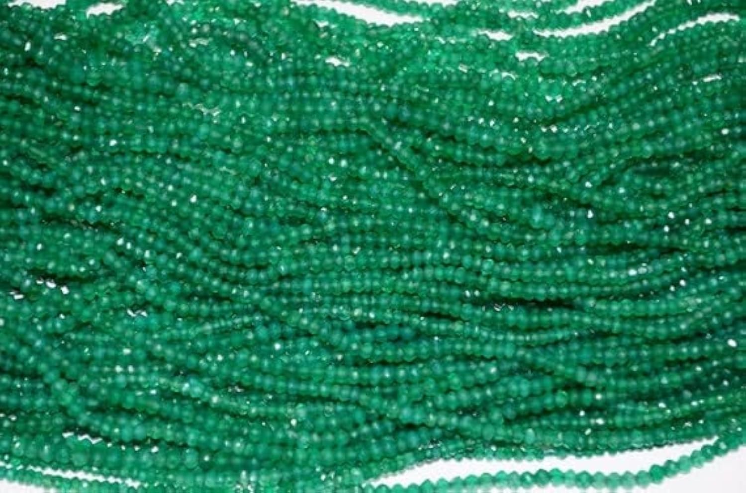 Onyx vert perles naturelles facettées 3mm fil pierre véritable création collier bracelet