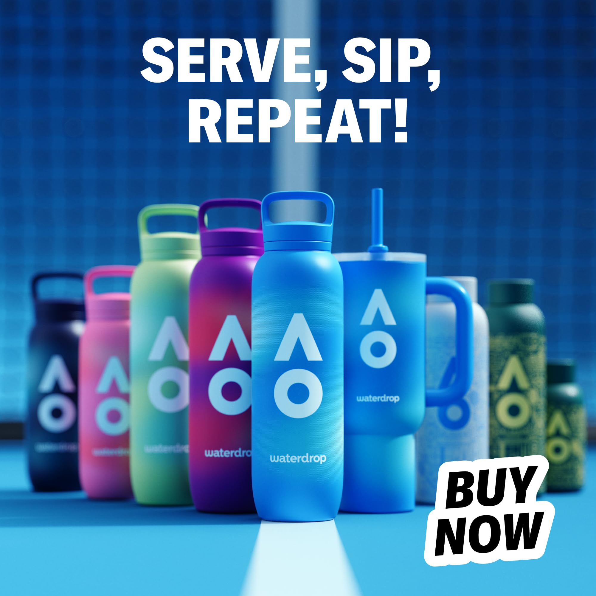 Waterdrop® Australian Open 2026 Tumbler 1.1L – Stainless Steel