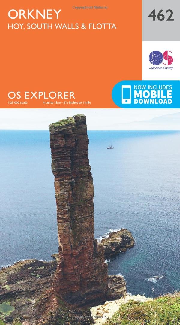 Ordnance Survey Unisex Orange Explorer 462 Orkney Map With Digital Version