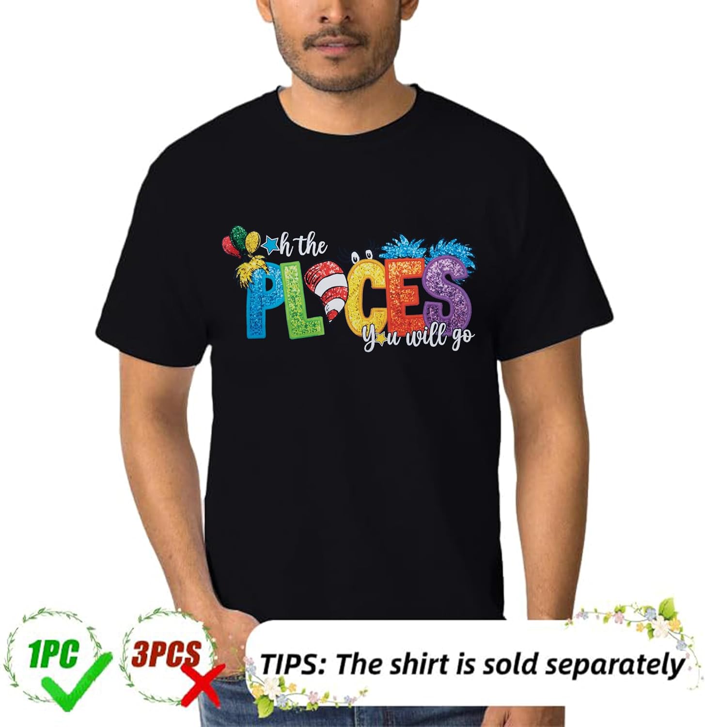 Oh The Place You're Going Parent-Child Reading Shirt Family Matching Read Shirts Funny Wonder World Stories Short Sleeve Top - Image 4