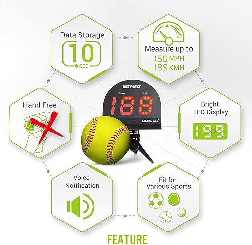 Miniatura 4 de Regalos de tenis - Pistolas de radar de tenis Sensores de velocidad (manos libres) - Servicio de medición, raqueta y velocidad de pelota | Ayudas de