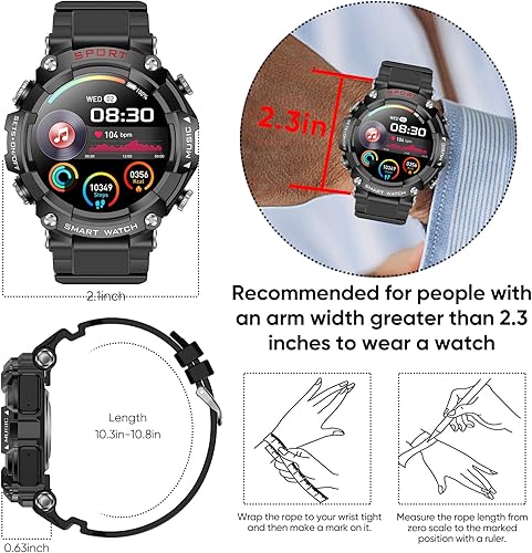 Miniatura 3 de PEKVU Reloj inteligente con auriculares TWS, pantalla táctil HD de 1.52 pulgadas, impermeable IP67 y responde llamadas, reloj inteligente Bluetooth
