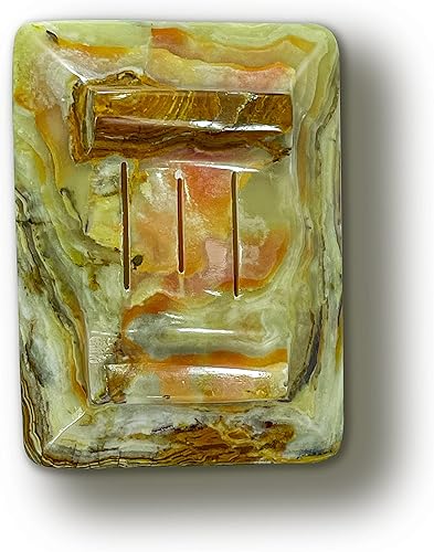 Miniatura 3 de Jabonera de cristal de calcita verde hecho a mano de lujo con drenaje para baño y ducha, los mejores productos de baño y bandeja de esponja para