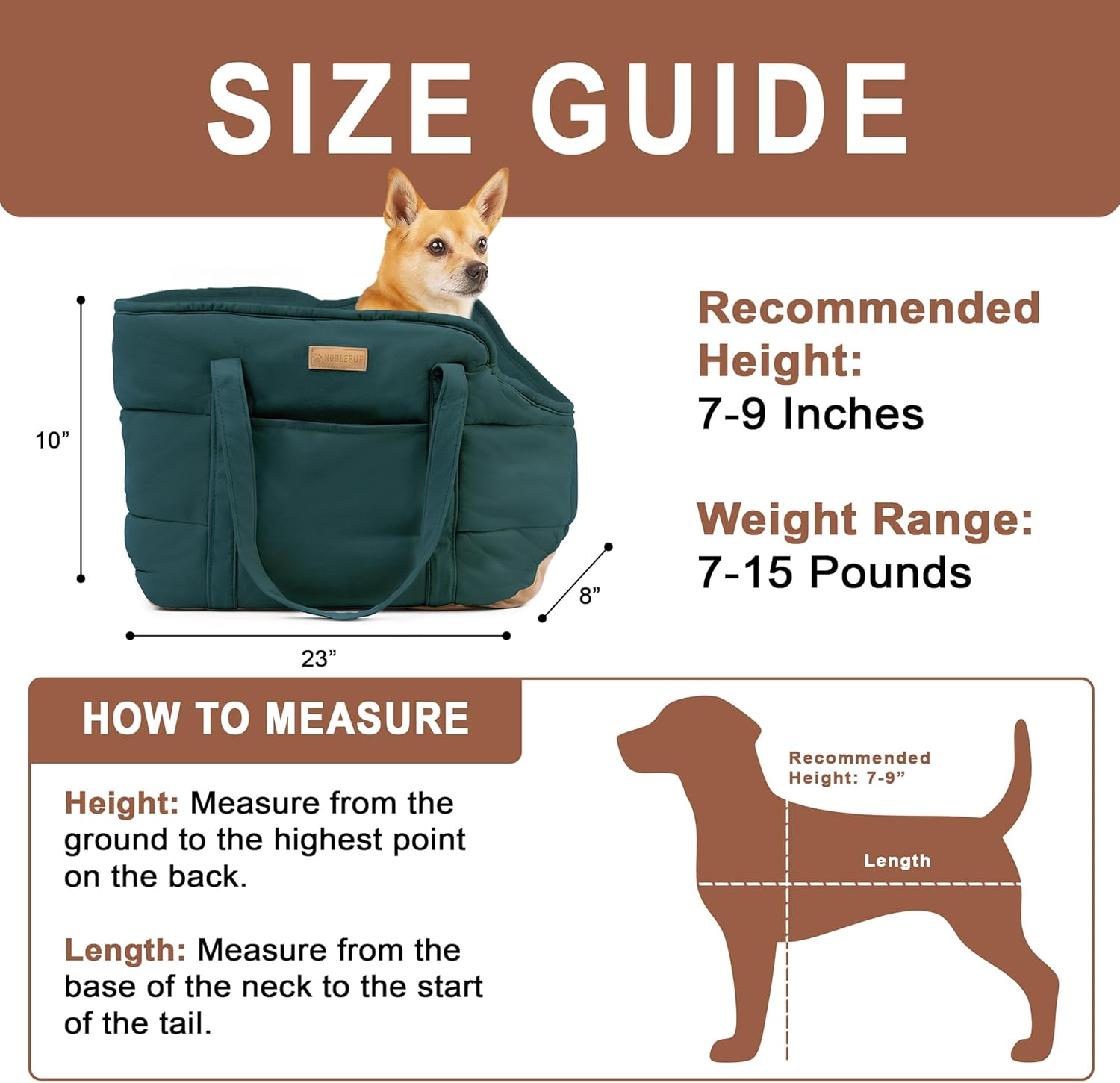 Plush Dog Purse Carrier for Small Dogs, Soft Dog Tote Bag with Safety Harness Clip, Cozy Pet Carrier for Dogs Under 15 lbs, Comfortable Dog Shoulder Carrier for Travel, Green