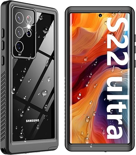 ANTSHARE Funda impermeable para Samsung Galaxy S22 Ultra, protector de pantalla de cuerpo completo, protector de pantalla integrado, a prueba de