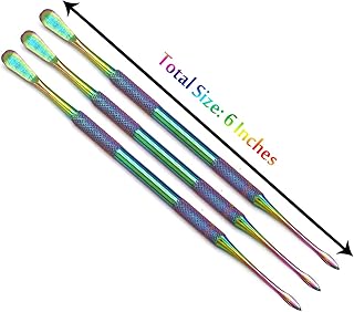 PRECISE CANADA 3 pieces Wax Carving Tool, Stainless Steel Wax Tool, Sculpting Tool Spoon, Soap Or Clay Carving Tool Hobbies kit, nail Gel Stir picker tool (Rainbow)