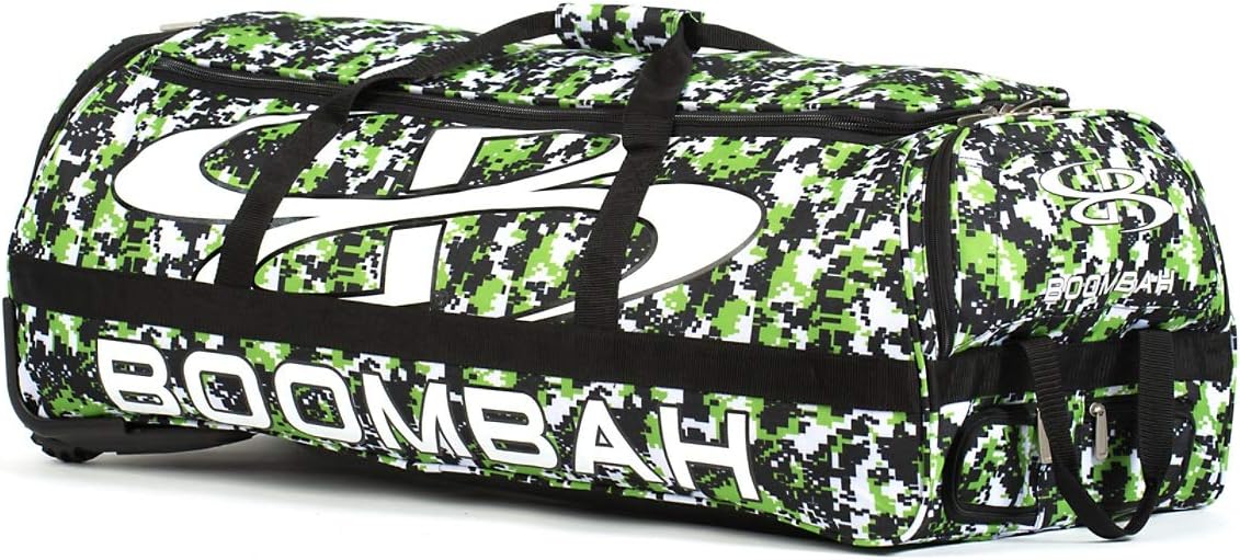 Boombah Brute Camo Rolling Baseball/Softball Bat Bag - 35" x 15" x 12-1/2" - Multiple Color Options - Holds 4 Bats and Room for Gear - Wheeled Bag