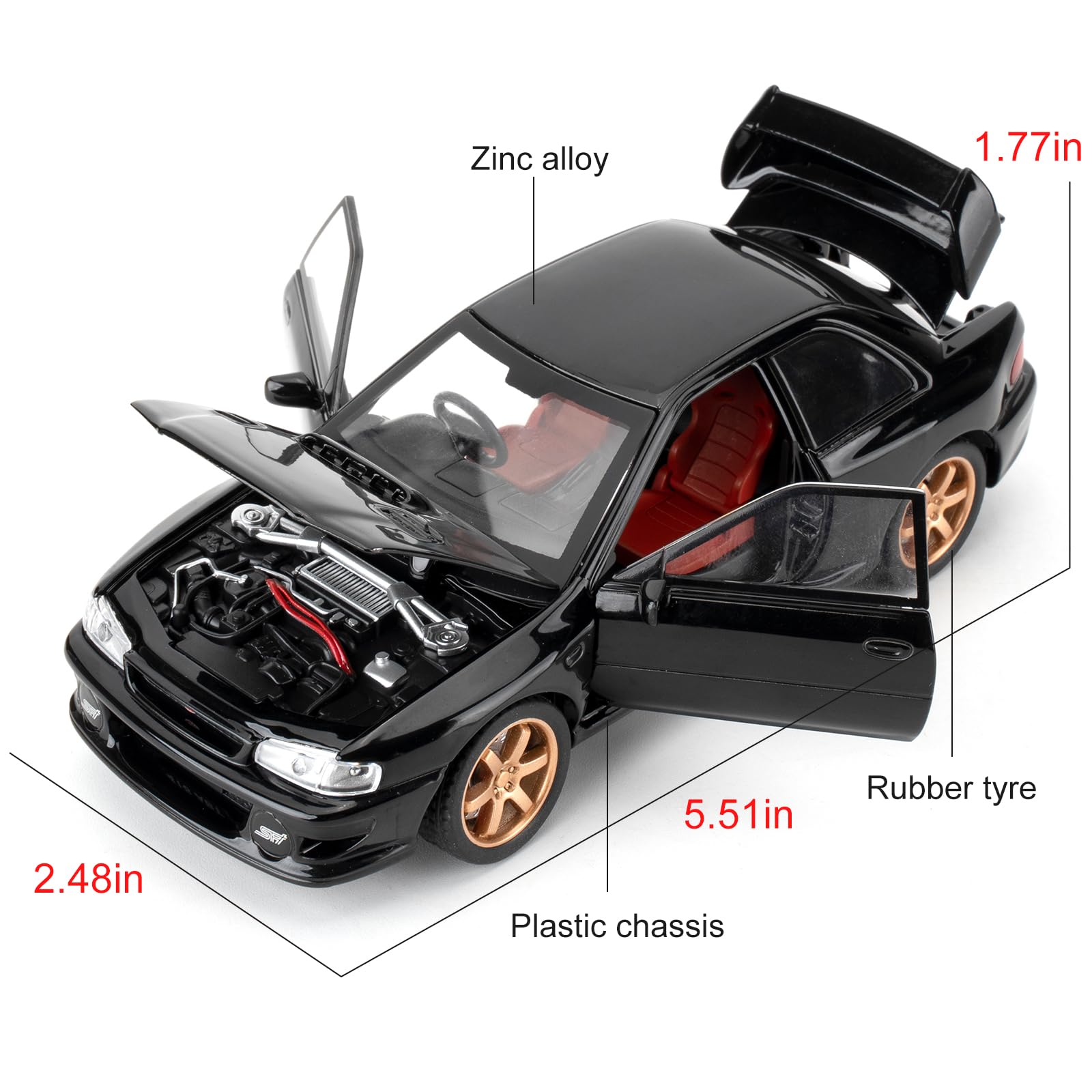 Amazon.com: WAKAKAC 1/32 compatible con Subaru Impreza WRX STI
