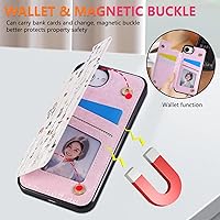 Vista 389 de UEEBAI Funda tipo cartera para iPhone 15 Pro Max con tarjetero, cubierta de cuero PU con soporte, bloqueo RFID, doble cierre magnético, relieve