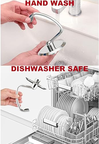 Miniatura 6 de Gancho de masa de acero inoxidable para cuencos KitchenAid de 4.5 a 5 cuartos de galón, apto para Classic, Classic Plus y Artisan Serie K45SS,