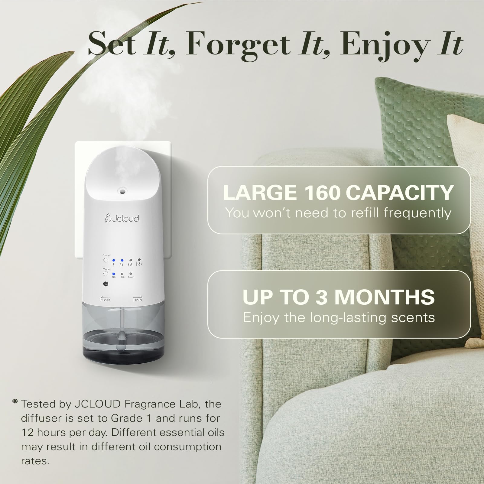 JCLOUD 2025 Diffuseur à brancher pour huiles essentielles, couvercle diffuseur de parfum sans eau jusqu'à 500 m², diffuseur d'arômes de parfum d'hôtel pour la maison, le bureau, le spa - Diffuseur