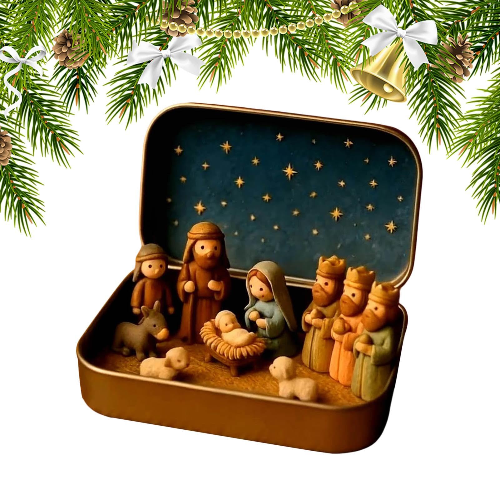 Crèche de Noël miniature : embellissez votre salon et bibliothèque cet hiver