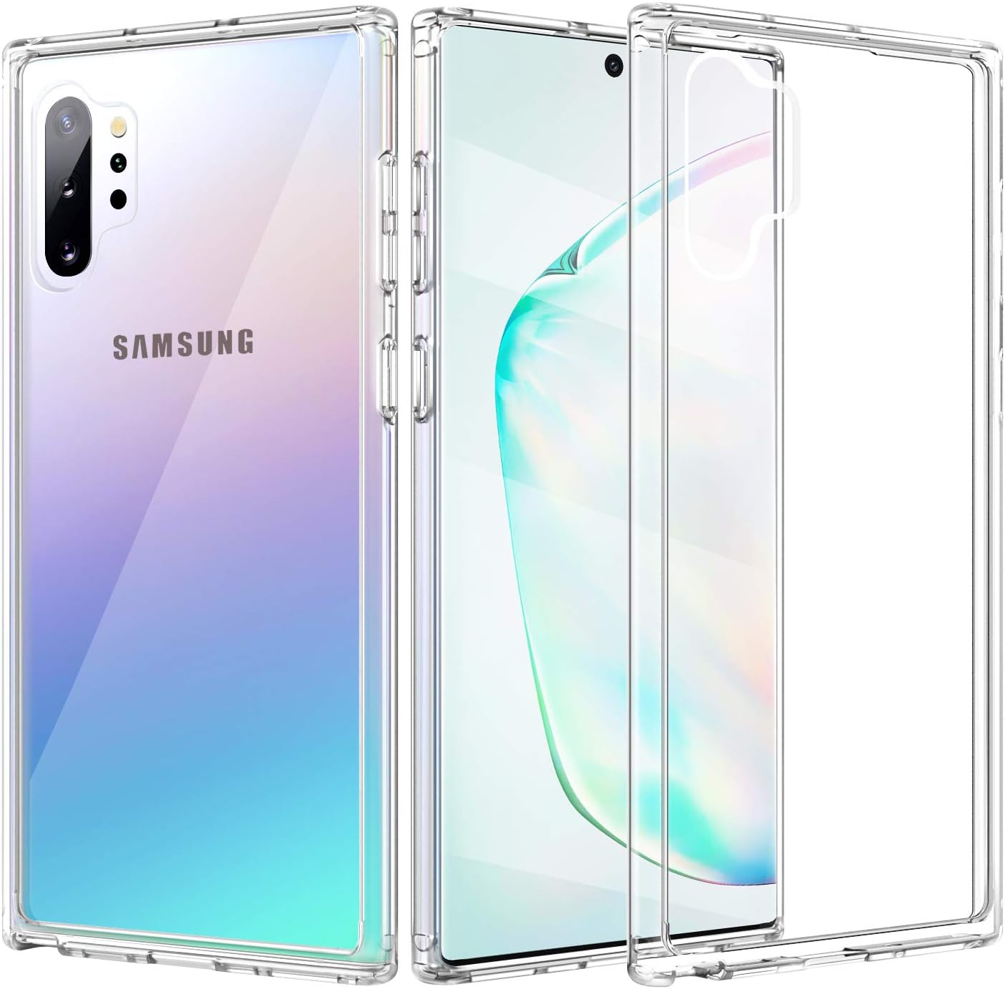 TiMOVO Cover Compatible with Galaxy Note 10 Plus Case/Galaxy Note 10+ 5G Case, Slim PC Hard Panel TPU Bumper Shockproof Case Fit Samsung Galaxy Note 10 Plus/10+ 5G 6.8 inch 2019 - Clear