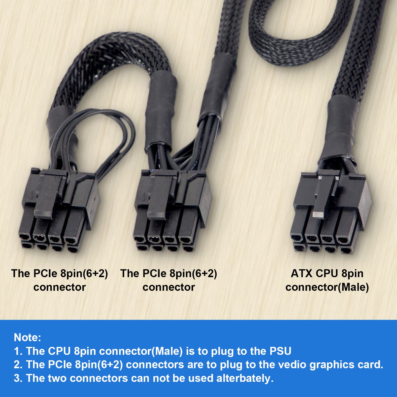 PCIe Cable CORSAIR CPU POWER CABLE 8 PIN TO 4+4 PIN For TXM ,HX,/AXI ...