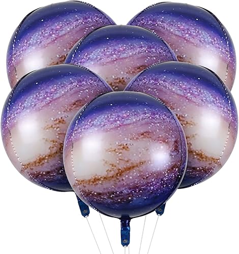 Miniatura 8 de HOUSE OF PARTY Globos esféricos 4D, paquete de 6, globos de aluminio color negro y dorado de 22 pulgadas, globos de bola de discoteca de Mylar para