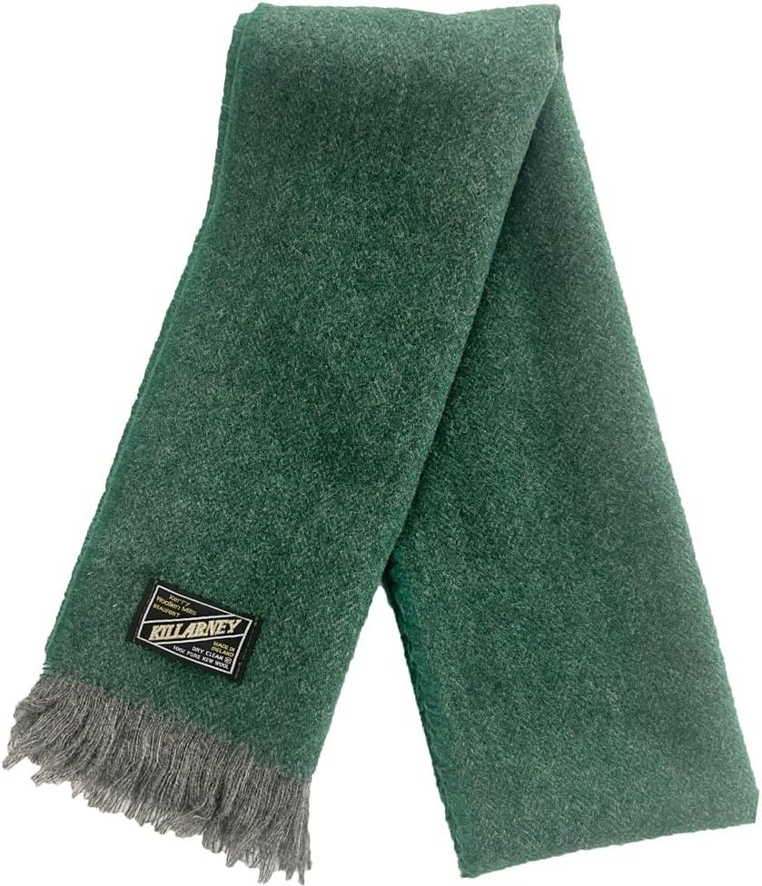 Kerry Woollen Mills Irish Wool Herringbone Fringed Killarney Scarf, Made in Ireland 100% Wool