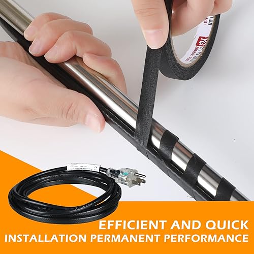 Miniatura 17 de Cable de calefacción autorregulable para tubería de agua, con enchufe indicador de alimentación, termostato integrado, cable calefactor resistente