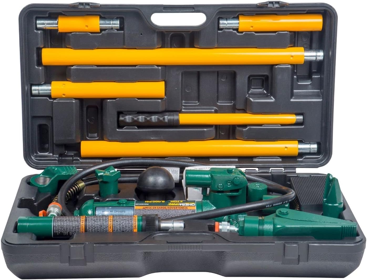 Omega Pro Hydraulic Collision Repair Kit - 4 Ton Auto Body Repair Portable Ram for Car Auto Shop Garage with Blow Mold Carrying Storage Case