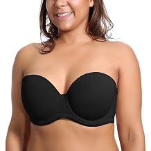 DELIMIRA Womens Underwire Contour Multiway Full Coverage Strapless Bra Plus Size