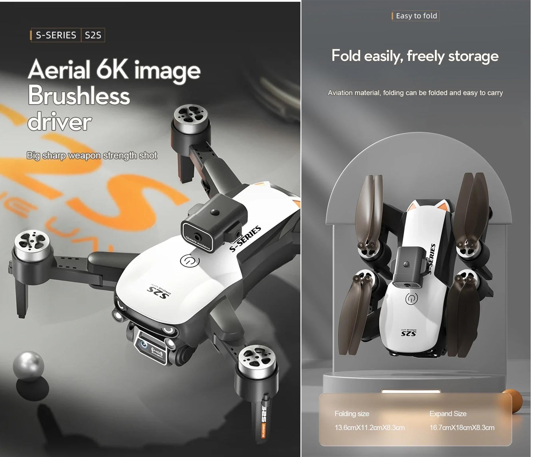 Mini Drone 6K HD Kamera Unikanie przeszkód Fotografia lotnicza Silnik bezszczotkowy Składany Rc Quadcopter Dron