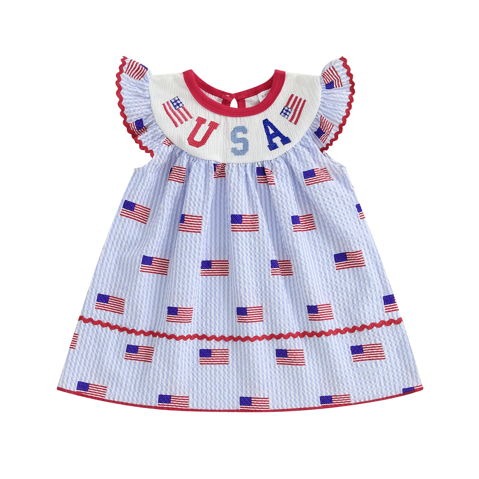 FYBITBO 4th of July Baby Girl Outfit Toddler Girl 4th of July Dress Ameraican Flag Romper Onesie Fourth of July Clothes (Usa dress, 2-3 Years)