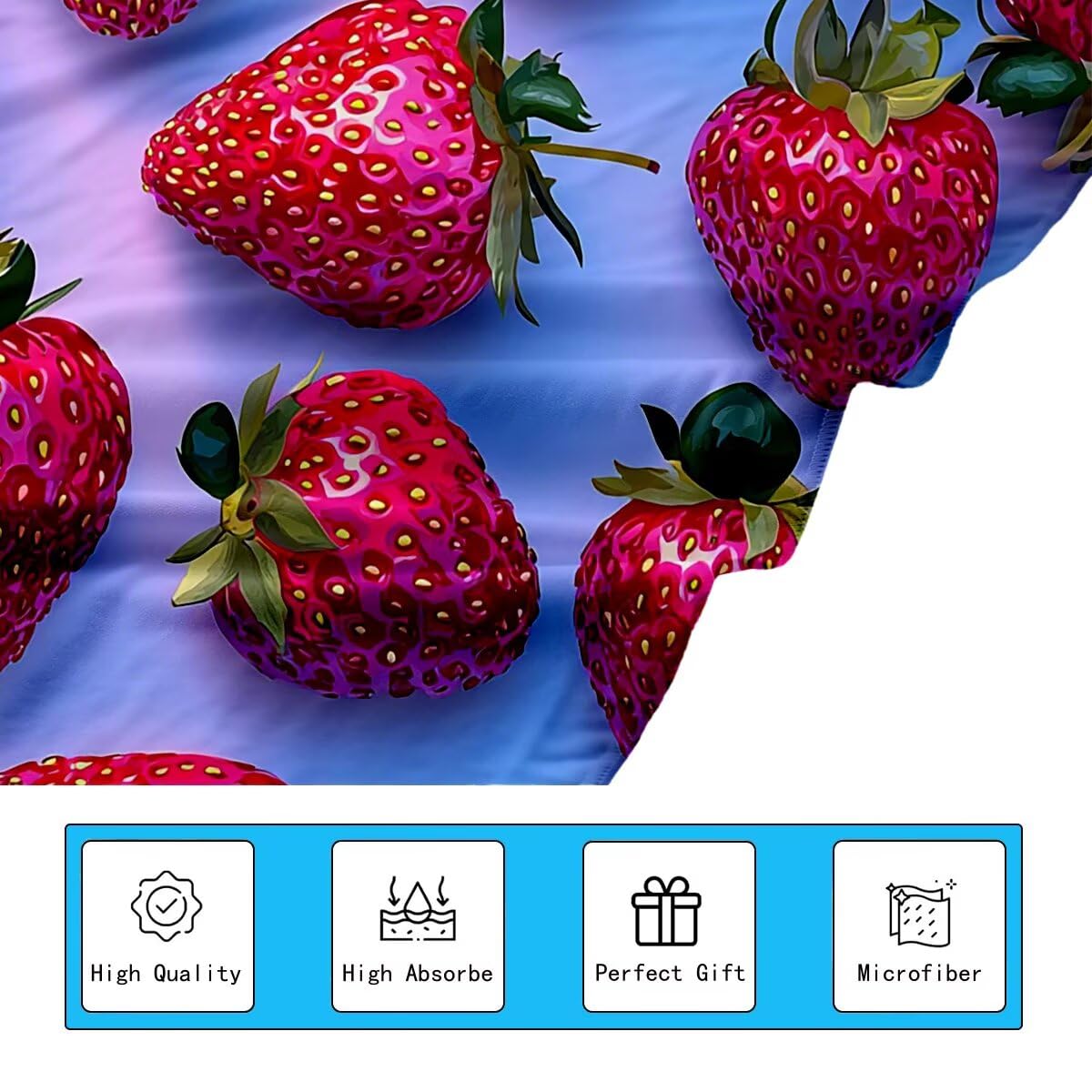 Telo Mare Microfibra, Telo Mare Grande 100x200cm 2 Pezzi, Asciugamano Palestra Donna Asciugatura Rapida, Antisabbia Asciugamano Microfibra, Leggero Asciugamani Palestra per Regalo (Fragola) -4256