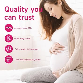 Pregnancy Test Strips, Early Result hCG Detection Home Pregnancy Test, 25 Count hCG, Rapid Prenancy hCG Testing Kit, 5mm Wider 25mIU/mL, High Accuracy with Ultra-Sensitive Detection
