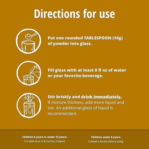 Miniatura 5 de Polvo de fibra de cáscara de psyllium sin azúcar, sabor a vainilla, 19 onzas