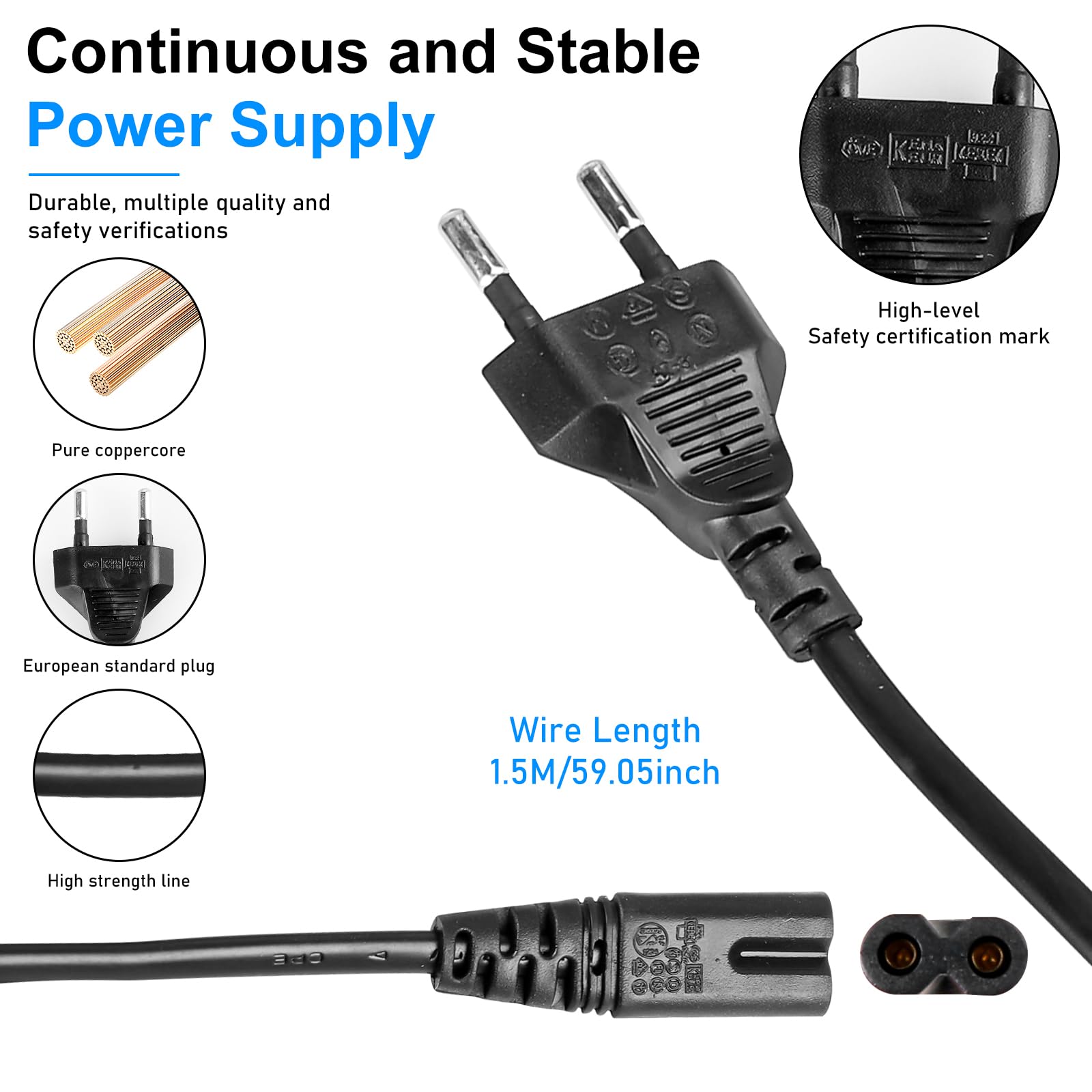 GBKDQQ Alimentatore adattatore CA per dispositivo di raffreddamento, adattatore CA per auto, nero, convertitore di tensione 14,5 V 6 A, caricatore per frigorifero auto alimentatore 100-240 V