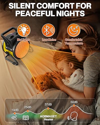 Miniatura 2 de Calentadores para exteriores para patio, calentador de espacio al aire libre de 1500 W con calentamiento rápido 3S PTC, calentador eléctrico de