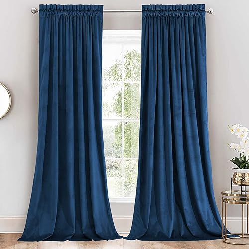 Miniatura 1 de Royal Hotel Bedding Paneles de cortinas opacas de terciopelo con bolsillo superior para cortinero, paneles sólidos, cortinas de terciopelo suave,