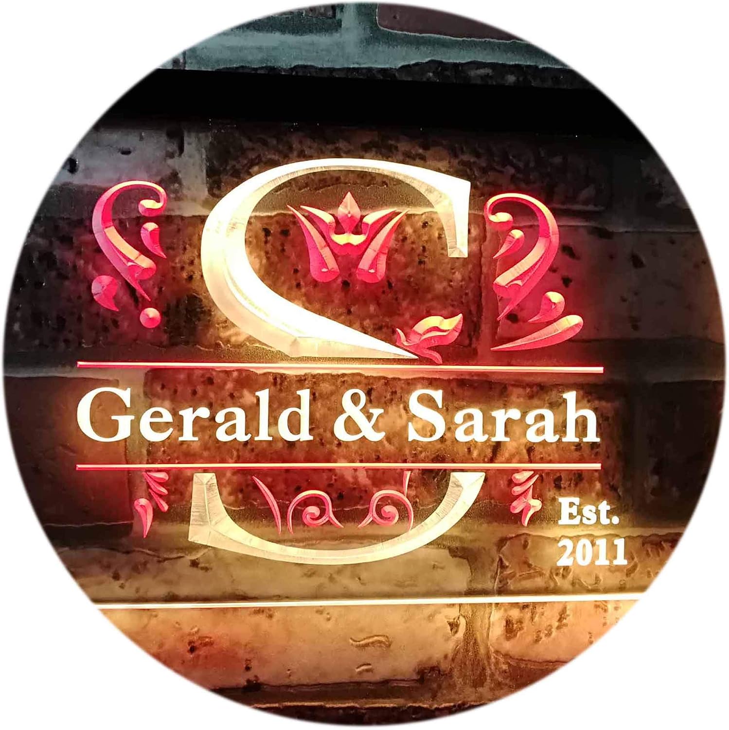 ADVPRO Personalized Wedding Gift Family Name First Names Established Year Dual Color LED Neon Sign wh-tm
