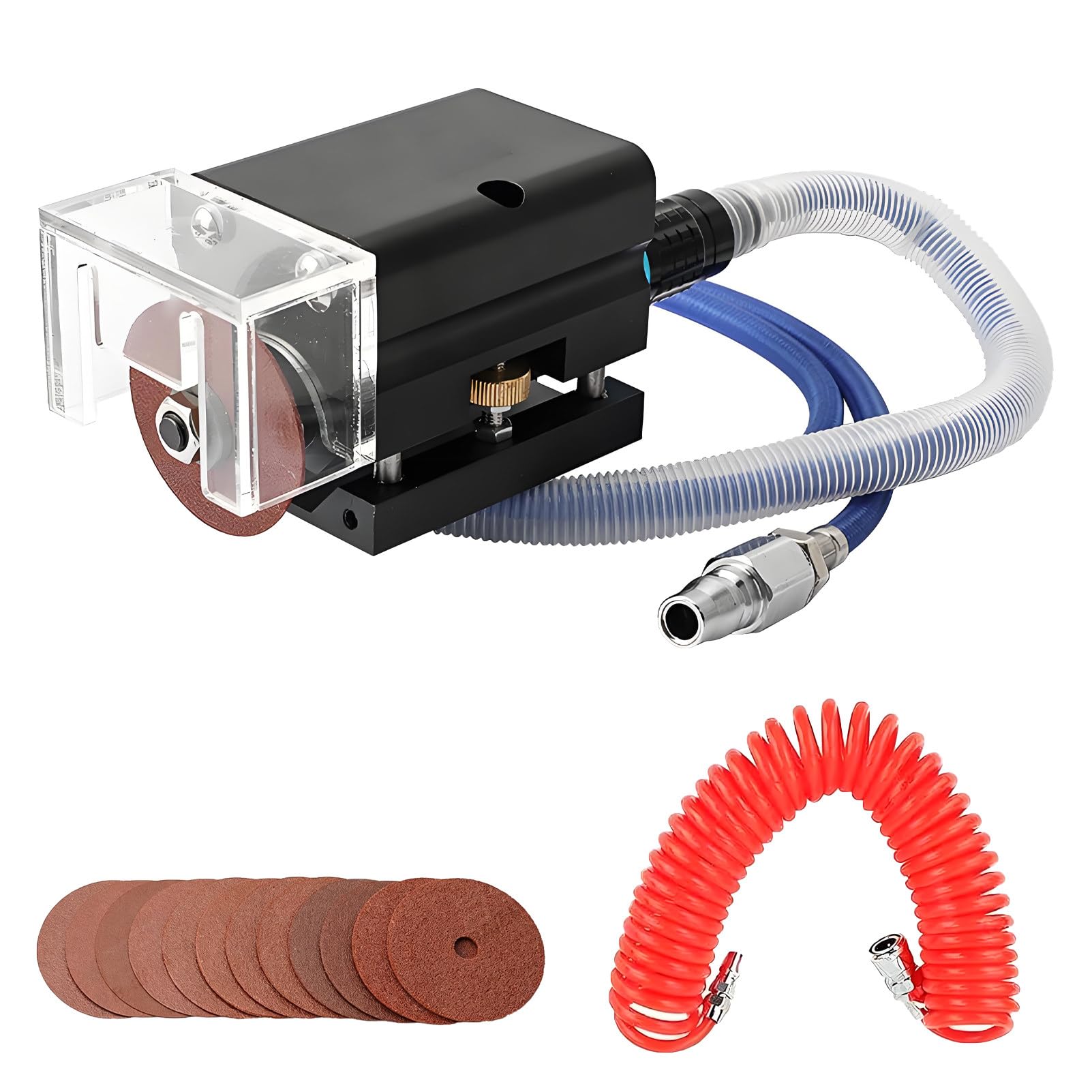 DNEPEI 19.7ft Spring Tube Pneumatic Nick Grinder, Extended Reach Air Connection Point Opener, Ideal for Large Solid & Corrugated Board Die Maintenance
