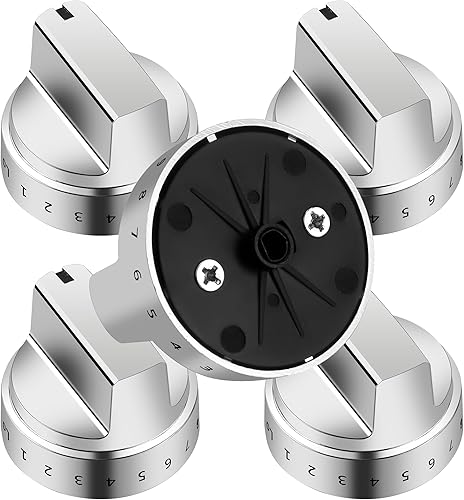 Miniatura 1 de MIFLUS WB03X24818 - Pomo de estufa de gas de acero inoxidable compatible con pomos de cocina G-E, 5 paquetes