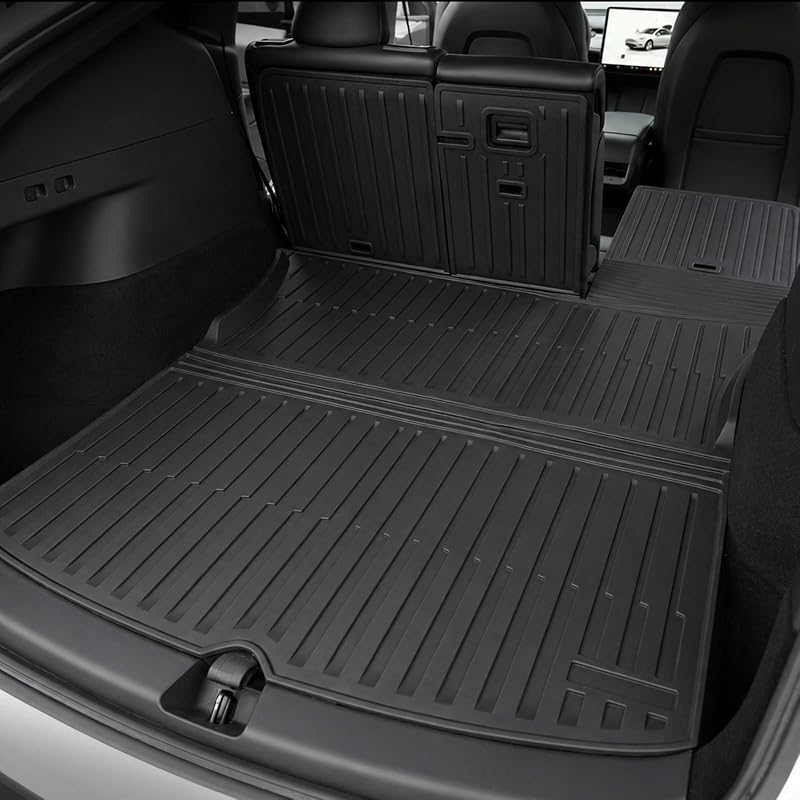 Forro de porta-malas com proteção para encosto GALVAGNITE compatível com Tesla Model Y 5 lugares 2021–2024