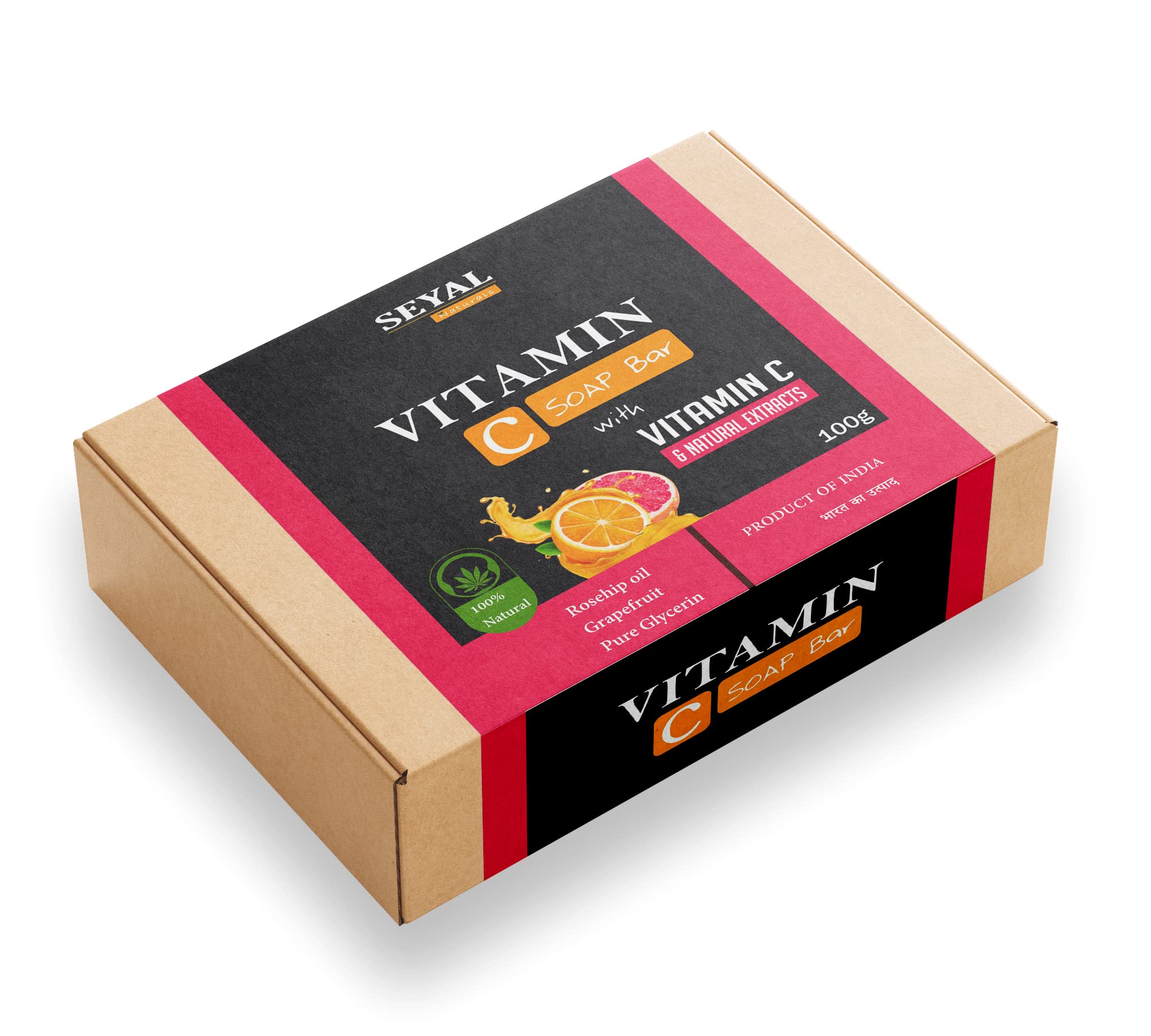 SeyalVitamin C Soap Bar For Face | Rosehip | Grapefruit | Vitamin C & Natural Extracts | - 100g
