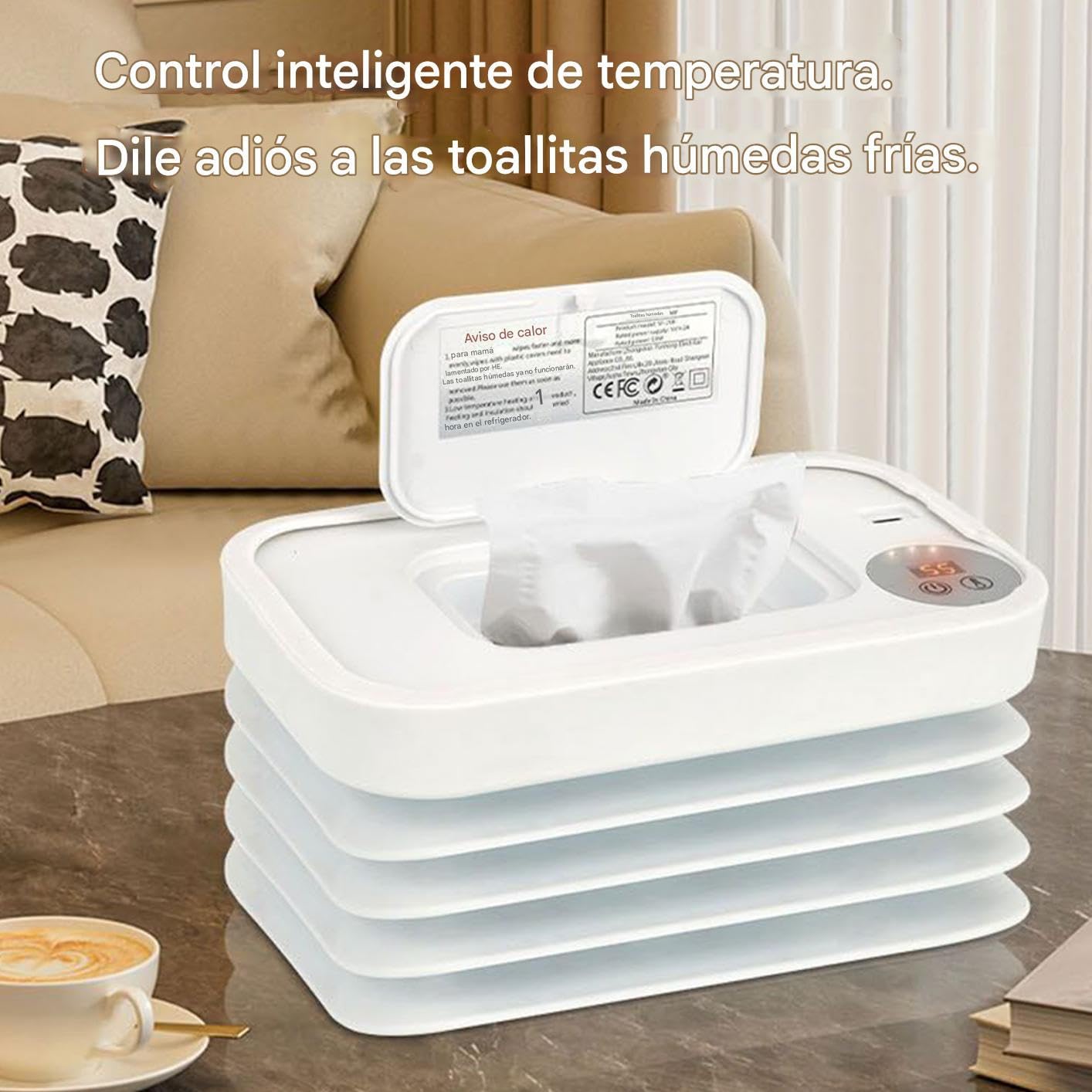Calentador De Toallitas Húmedas Para Bebé,Dispensador Portátil Para Viajes Con Calentador De Toallitas Sin Cables | Calentamiento Rápido para Viajes Camping y Uso en Automóvil