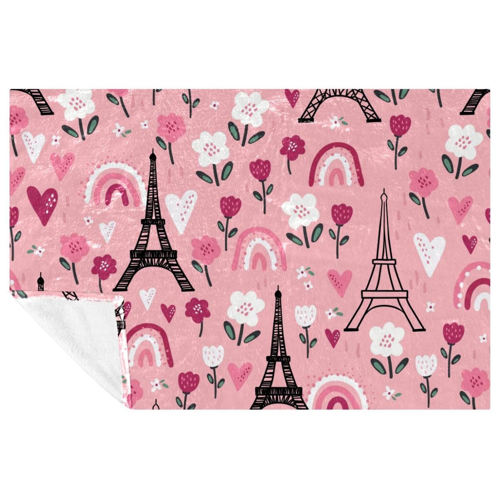 Couverture Tour Eiffel chaude pour camping, pique-nique et soirée sur le canapé - 150x100 cm