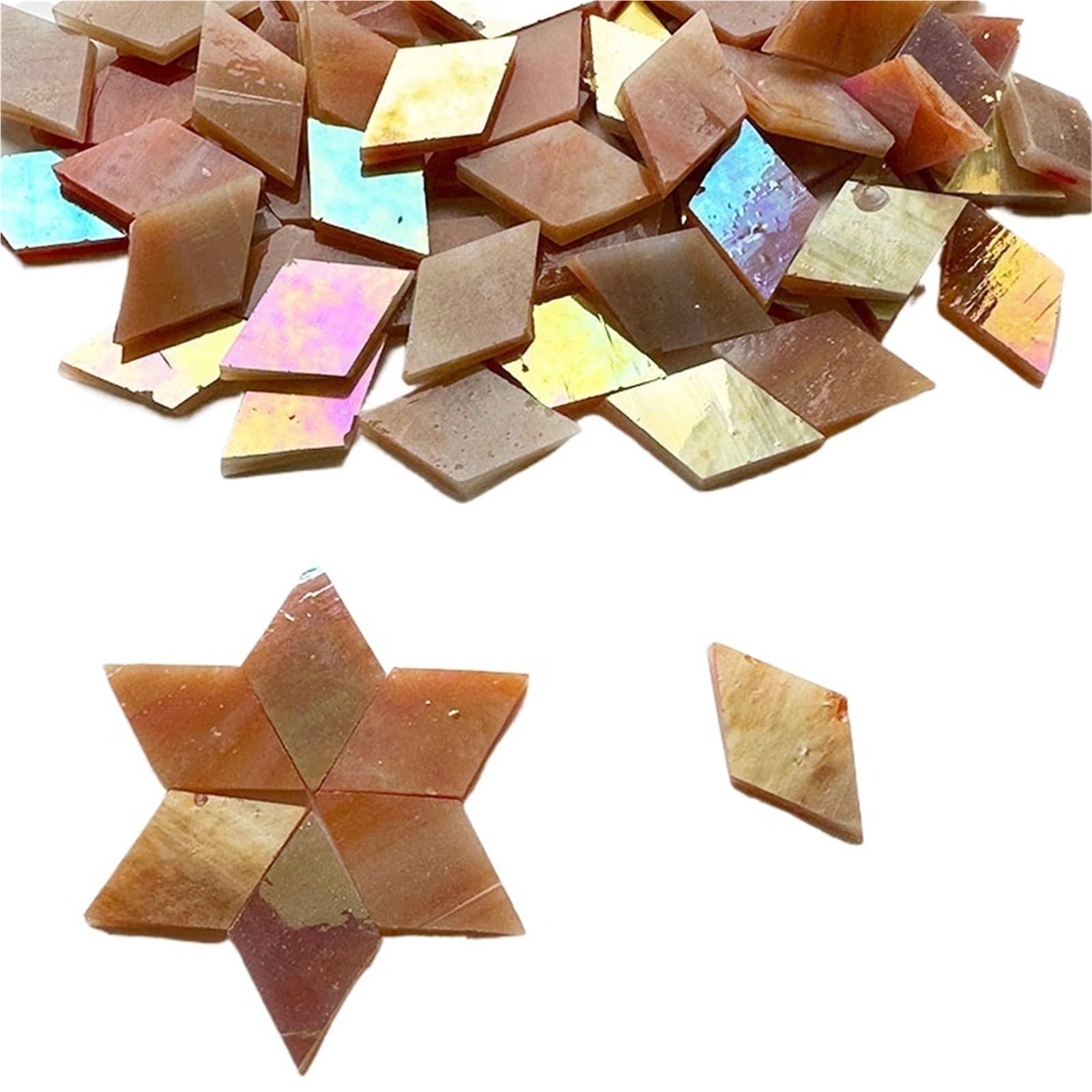 Vaeltor Color 6 150G Clear Glass Mosaic Tiles Multi Color For Diy Craft Home Wall Art