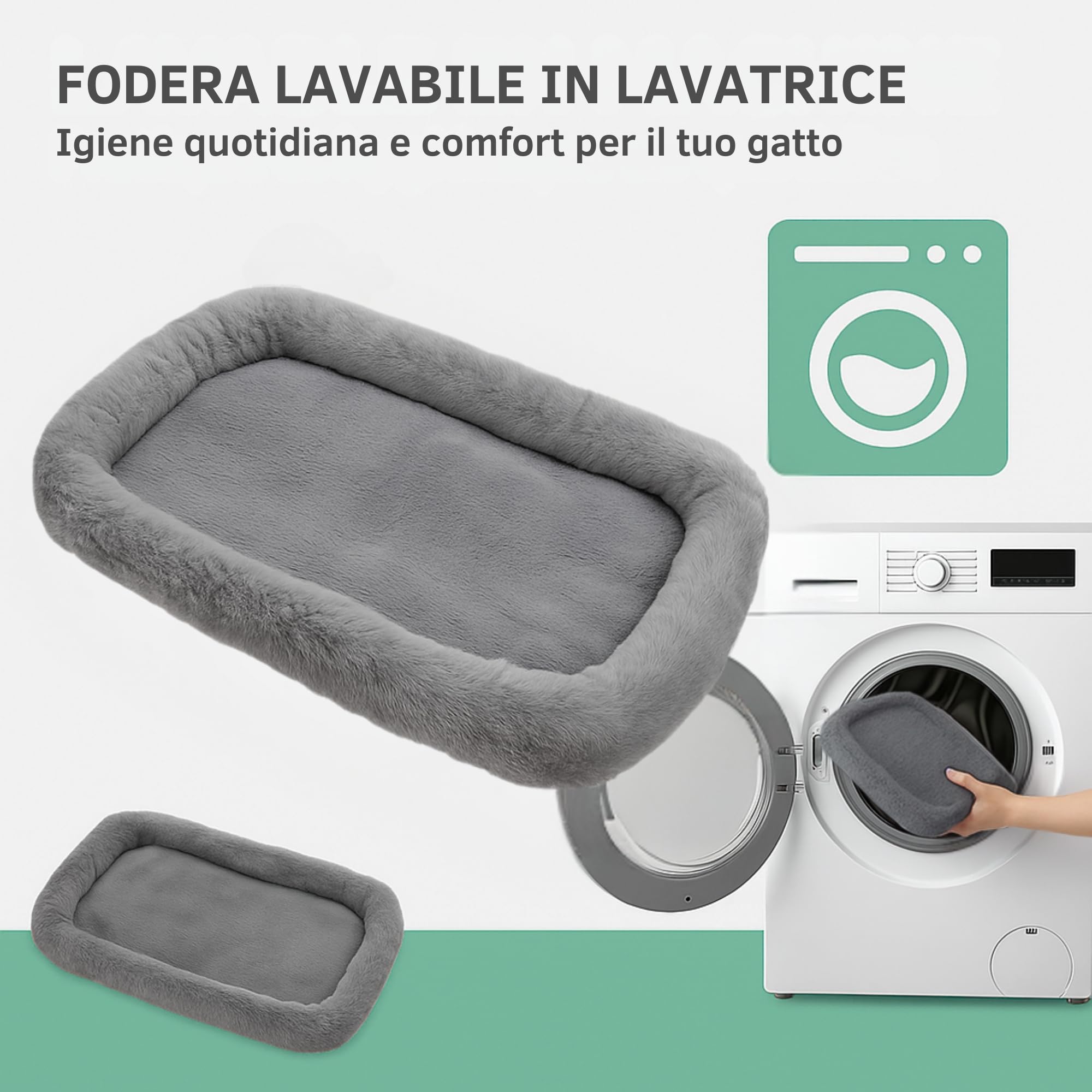 Amaca Gatto Finestra con Cuscino Ultra Morbido Lavabile – Letto Sospeso fino a 18 kg | Cuccia per Gatti da Interno Stabile | Amaca per Gatti da Finestra | Accessori Gatto