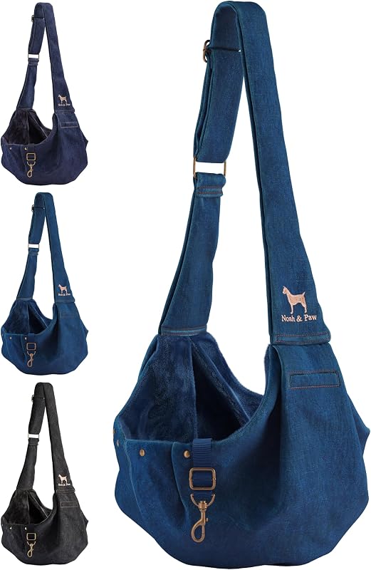 Sl sling para cães e gatos XS em Denim premium NOAH & PAW – 1,5 a 4,5 kg