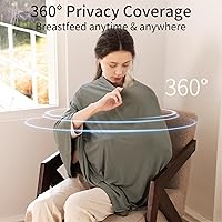 Vista 4 de Funda de lactancia hecha de bambú para lactancia materna, privacidad completa de 360°, suave y transpirable, chal de lactancia lavable a máquina