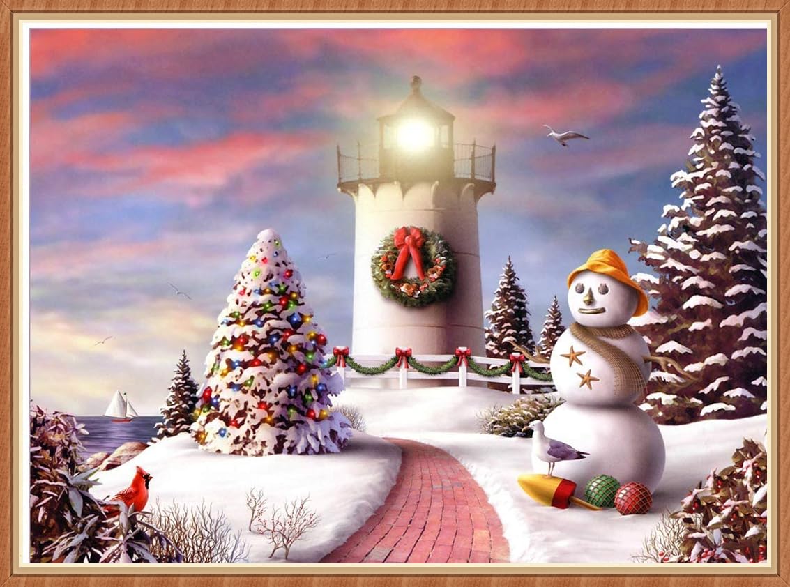 Christmas coastal scene 10,000-Piece Adult Jigsaw Puzzles