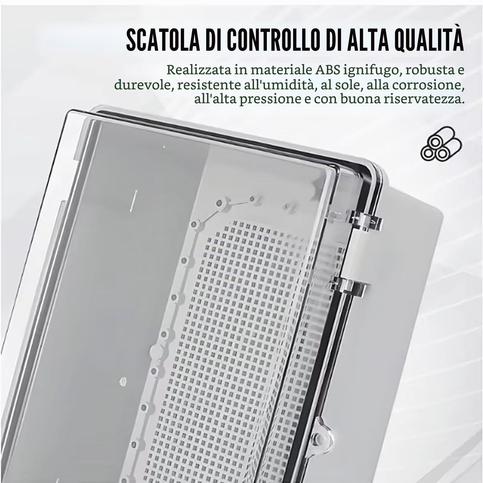 NEWFUN Scatola Elettrica da Esterno, Scatola Derivazione Eesterna IP66, Armadio Elettrico Esterno con Accessori per il Montaggio a Parete 200×300×170MM