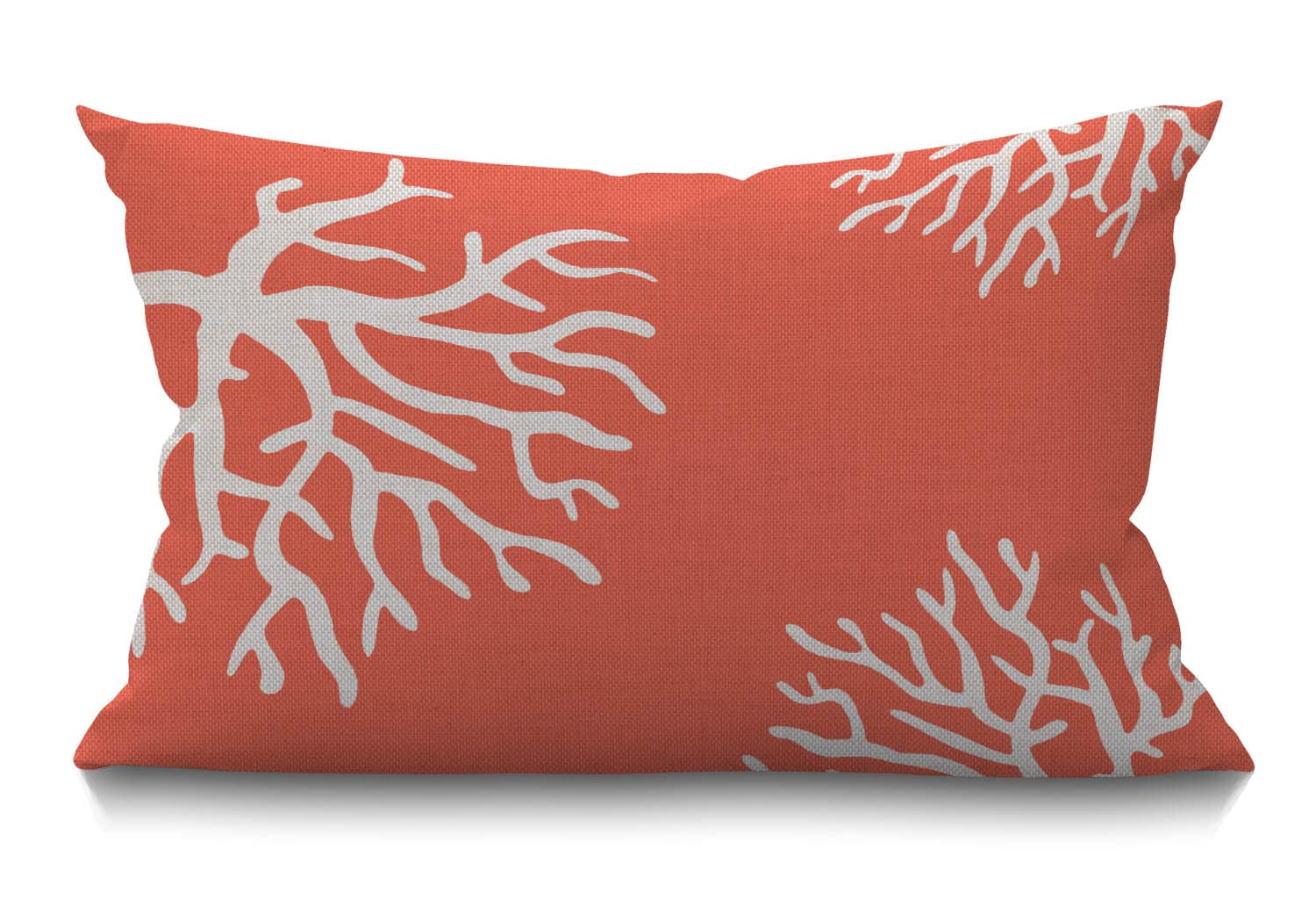 Bgbdeia Multi 281 Beach Coral Farmhouse Oblong Rectangle Cushion Cover Pretty Ocean Coral Pink Branch Reef Nature Red White Cotton Linen Throw Pillow Case Sofa Armchair Bedroom Livingroom 30 X 50 Cm 12X20 Inch