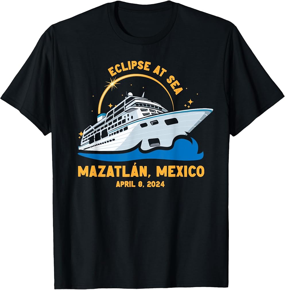 Total Solar Eclipse At Sea Cruise Mazatlan Mexico Matching T-Shirt