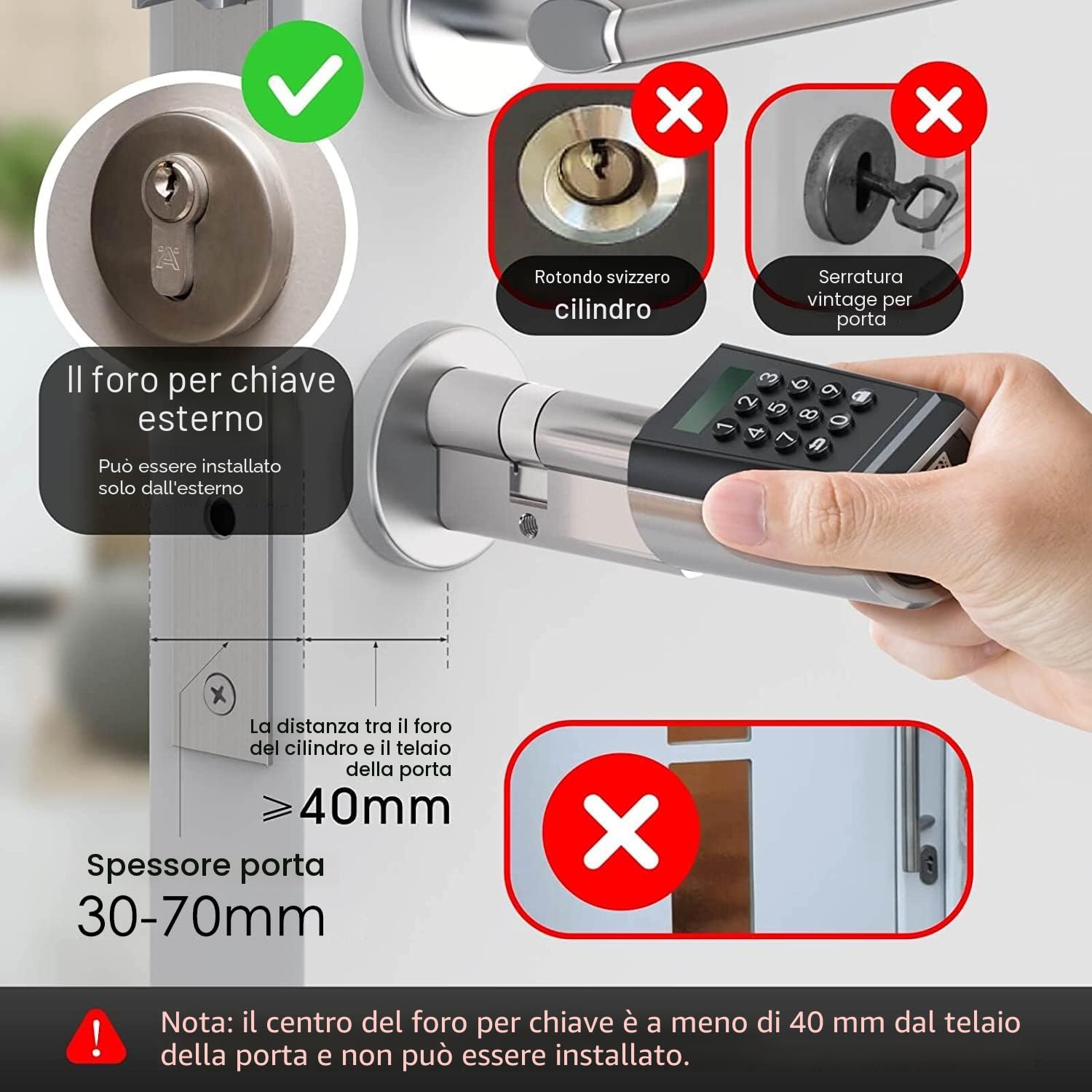 WELOCK PCBWIFIBOX Serratura Smart con WiFi e Password, RFID Card, serratura elettronica serratura porta blindata livello di impermeabilità IP65