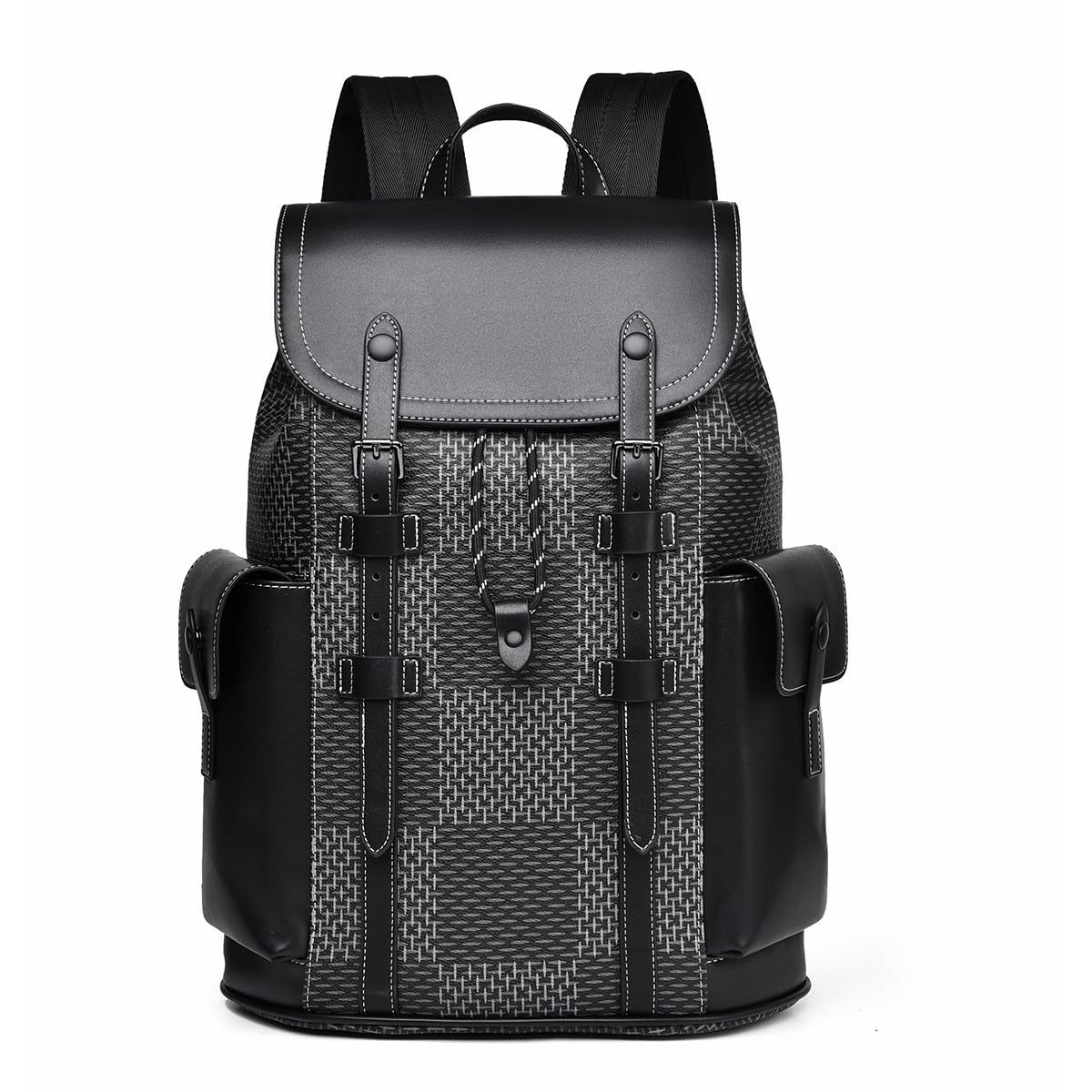 Malibu backpack PU Leather Zipper Closure Type with 30 Liter Capacity Bag_1096_black-image-2